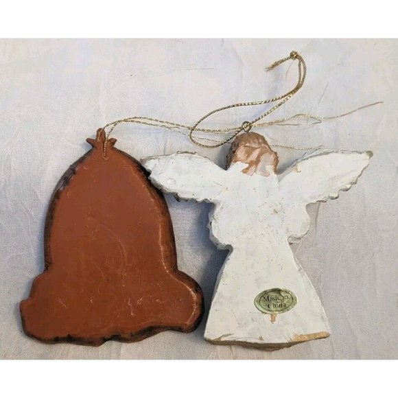 8 Angels Christmas Ornaments Caroler Twirl Around Beaded Knit Ceramic Lot 1976 - Picture 11 of 16